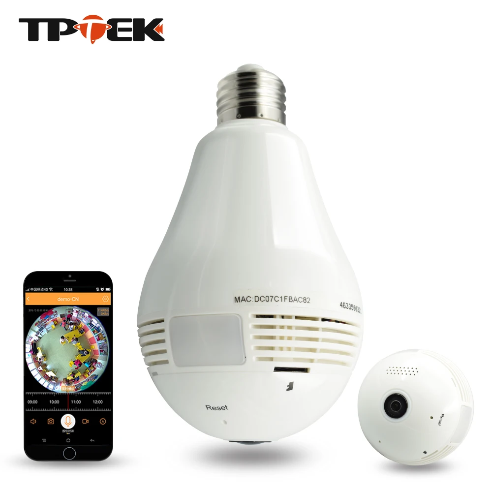 Image of "1.3MP Bulb Light Wireless IP Camera Panoramic Wi-Fi Lamp FishEye WIFI Camera 360 Degree Mini CCTV Home Security Mini P2P Camara"