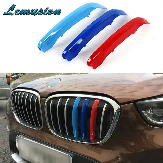 Nuevo Estilo De Coche Para Bmw E46 E90 F30 F34 E92 E93 Serie 3 Gt M Accesorios 3 Piezas 3d Cubierta De Tiras Deportivas De Rejilla Delantera Del Coche