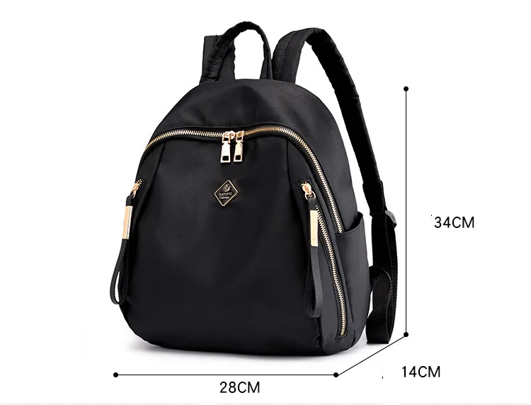 Women Floral Nylon Backpack Female Fashion Printing Casual Rucksack Famous Lady Girls Large Black Purple Blue Soft Shoulder Bag (16)