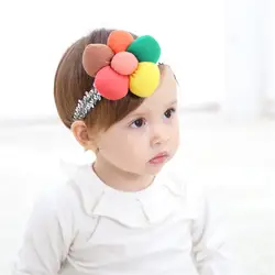 Повязка на голову для девочек Детские аксессуары для волос одежда band радужные с цветами головные уборы для новорожденных головной убор