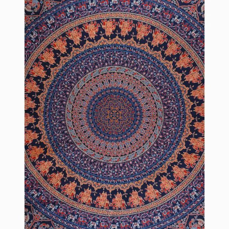 Indian Mandala Wall Hanging Tapestry Boho Geometric Pattern Carpet Throw Picnic Beach Mat Sleeping Blanket Microfiber Tapestry - Цвет: 200x150cm