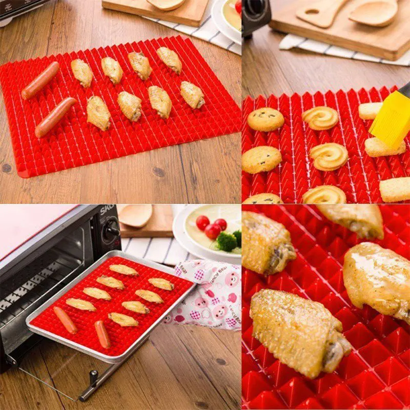 

Leaking Pad Microwave Oven Baking Silicone Rectangular Oil Pad Rectangular Pyramid Oil Leakage Pad
