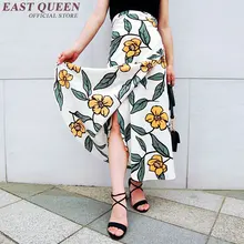 Новое поступление элегантные длинные юбки женская летняя длинная юбка с разрезом сбоку прямая Длинная юбка с высокой талией свободный размер NN0662 YQ