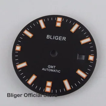 

BLIGER 31.5mm Blue Dial White Marks Date Window Watch Dial Fit For GMT Automatic Movement Men's Watch Dial