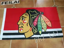 Nhl Chicago Blackhawks bandeira 3 X 5 FT 150 X 90 CM bandeira bandeira de100D 1103