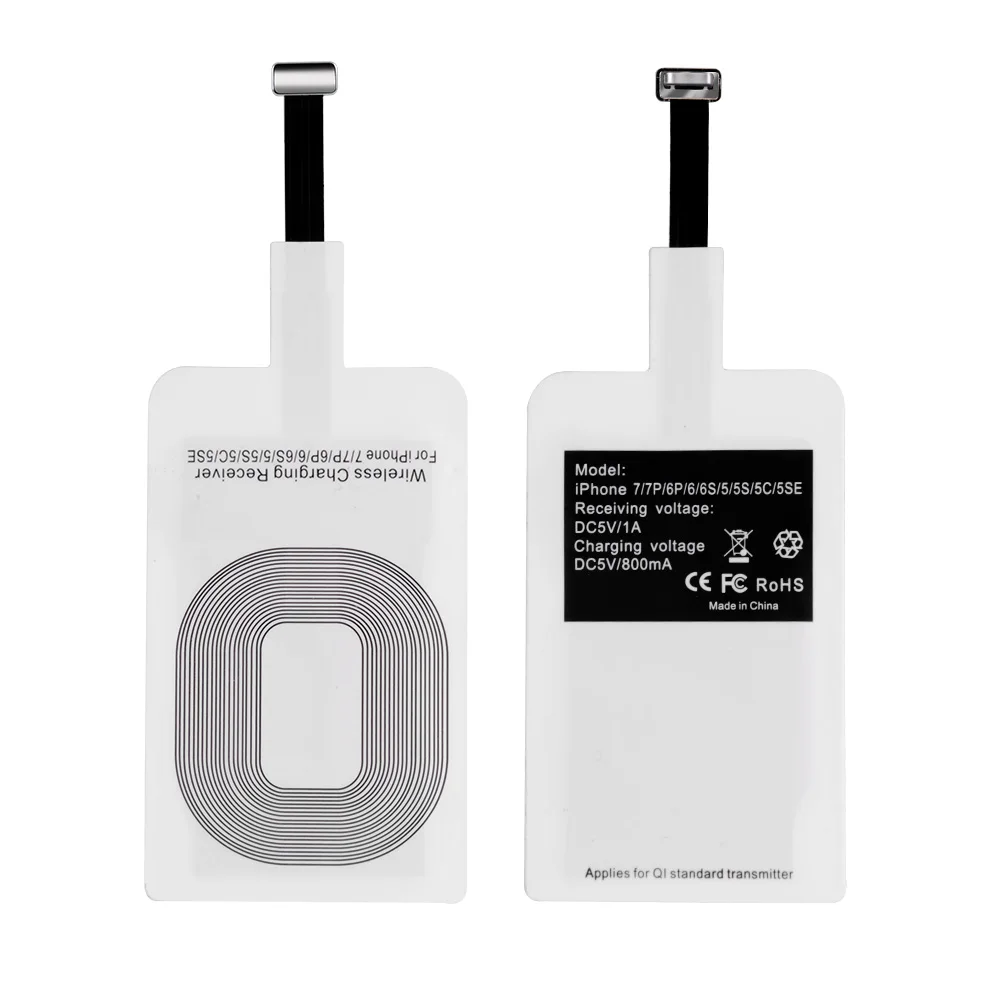 Proelio Universal Qi Wireless Charger Receiver For iPhone 5S SE 7 6S 6 Plus Pad Android Micro USB Type C Smart Charging Receptor (11)