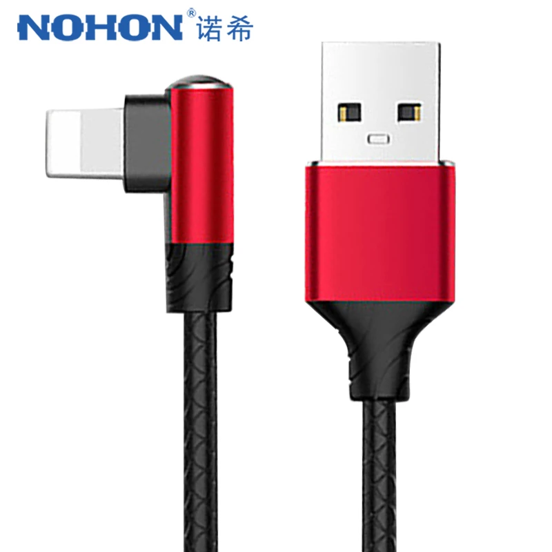 

NOHON L Shape Lighting Charging Sync Data Cable 8 Pin For iPhone X 8 7 6s 5 Plus Long Charger Cables For iPad Mini IOS 9 10 1/2M