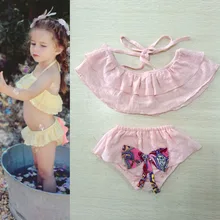 Милый розовый хлопковый детский купальник для девочек, летний купальник на бретельках с бретельками, боди, костюм