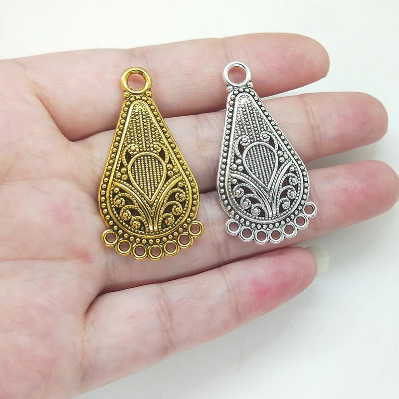 30 Pares 60 Piezas Conectores Colgantes de Aleaci/ón Atrapasue?os Dijes Antiguo Mixto Encantos para Pendientes Manualidades,Plata Tibeta
