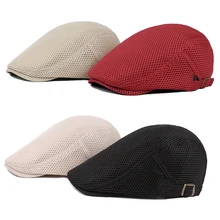 Модная плоская однотонная Кепка газетный стиль шляпа в стиле Гэтсби Регулируемые дышащие бейсболки с сетчатыми вставками летние мужские и женские повседневные береты