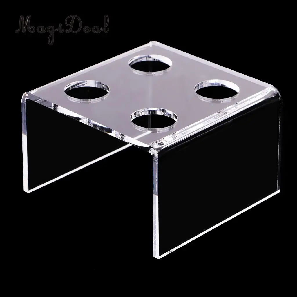 MagiDeal MagiDeal 4 Holes Acrylic DIY Lipstick Mould Holder Lip Blam Mold Stand High quanlity Transparent Lipstick Balm Tools