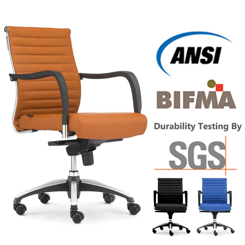Colorful Swivel Computer Task Chair With Fixed Arms, Stylish Ribbed