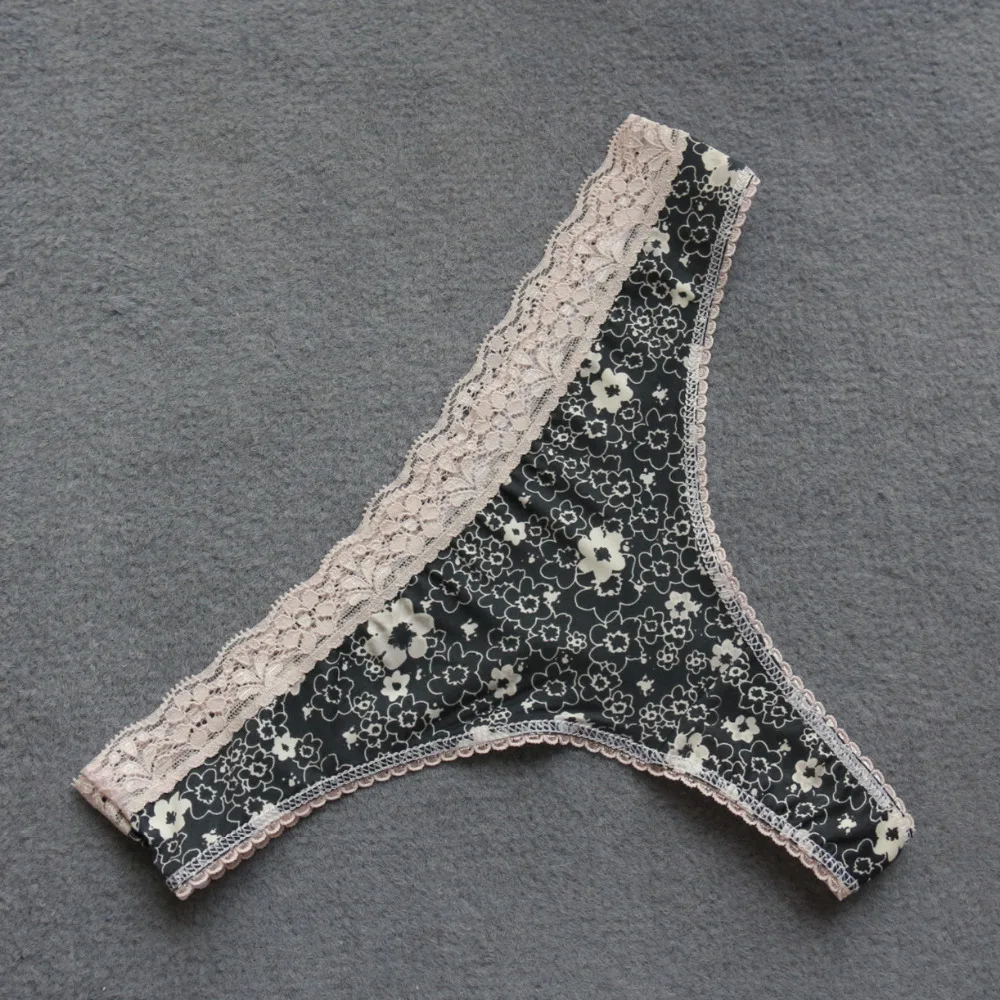 Voplidia Panties Underwear Women Plus Size Sexy Lingerie Thongs and G String Lace Tanga T-back Seamless String G-string PM019