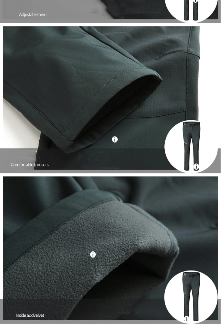 Quente ao ar Femininas à Prova Calças de Trekking Novo Inverno Livre Calças Dwaterproof Água Quente Velo Caminhadas Escalada Acampamento Esporte Softshell 1828b 22 Calças de caminhadas