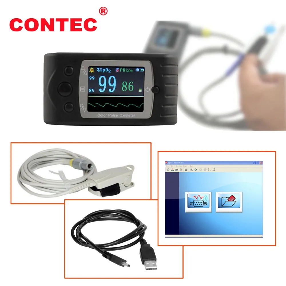 

CONTEC CMS-60C Handheld Health Care Medical Pulse Oximeter Oxygen Saturation Test USB SPO2 Monitor Oximeter