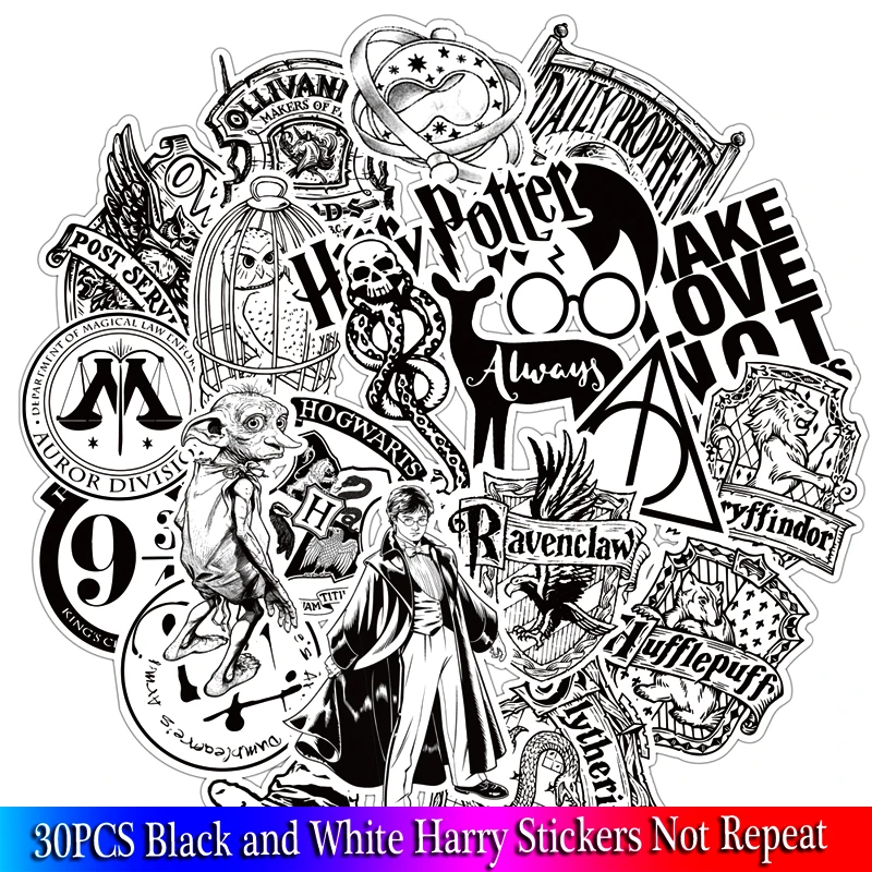 30 قطعة حزمة هاري ملصقات الأسود والأبيض مجموعة ملصقات للأطفال الأمتعة سكيت محمول الكرتون أنيمي ملصقات للأطفال 30 قطعة حزمة هاري ملصقات الأسود والأبيض مجموعة ملصقات للأطفال الأمتعة سكيت محمول الكرتون أنيمي ملصقات للأطفال