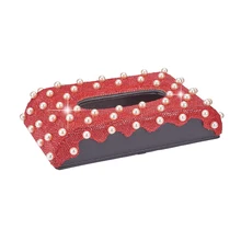 PU Leather Car Rectangle Shaped Tissue Box Towel Napkin Tissue Holder Auto Interior Accessories Organizer