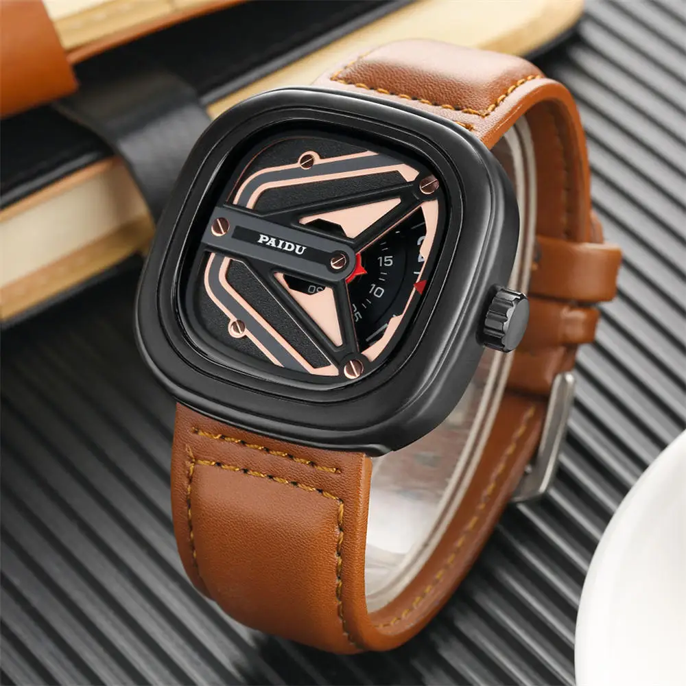 

Creative Quartz Watch Special Case Quartz Watch High-tech Sense Quartz Analog Wrist Watches Leather Strap relojes para mujer
