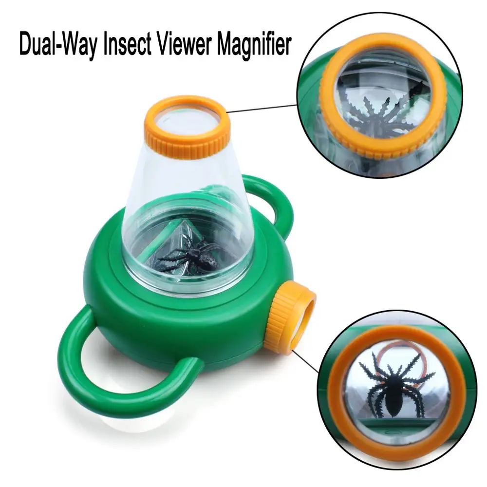 Two Way Insect Bug Viewer Educational Toys 4x Magnification for Kid Children 