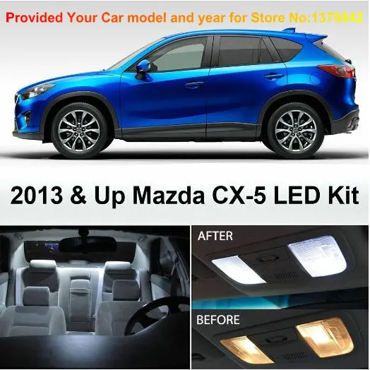 

Free Shipping 9Pcs/Lot car-styling Xenon White Package Kit LED Interior Lights For Mazda CX-5 2013 & up