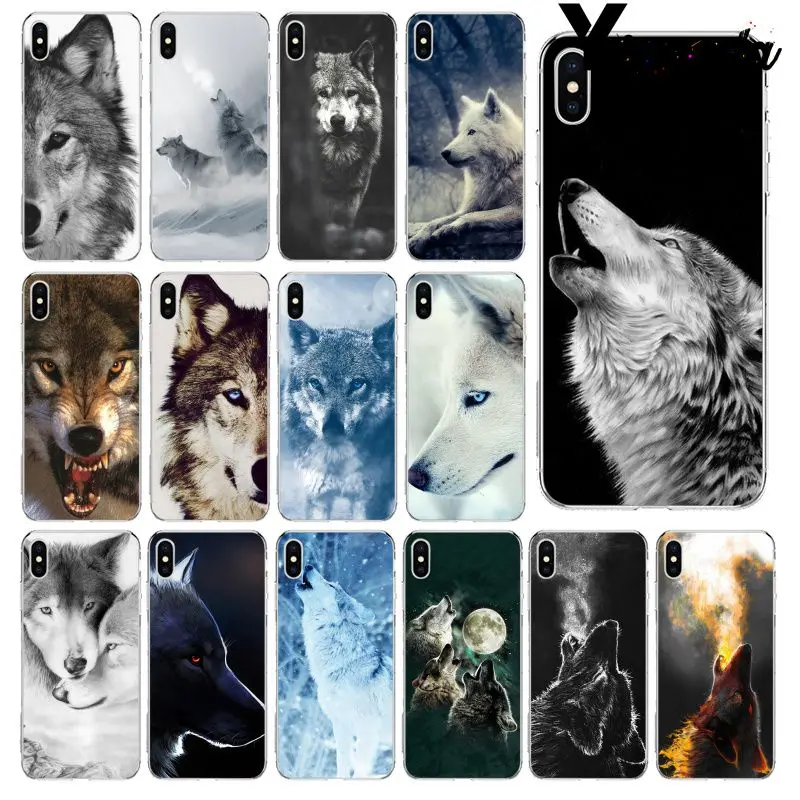 

Yinuoda angry snow wolf Smart Cover Transparent Soft Shell Phone Case for iPhone X XS MAX 6 6s 7 7plus 8 8Plus 5 5S SE XR