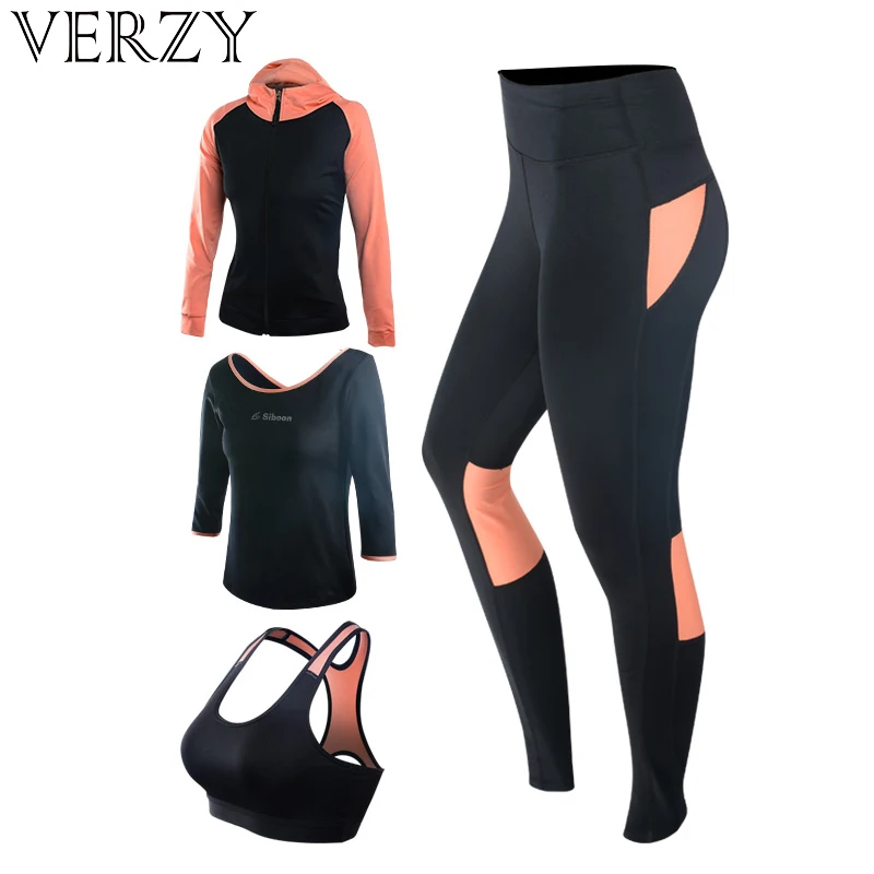 New Yoga Set Women's Gym Clothes Black Sport Bra+Pants+T-Shirt+Coat 4 Pcs Fitness Running Sports Suit Breathable Sport Leggings New Yoga Set Women's Gym Clothes Black Sport Bra+Pants+T-Shirt+Coat 4 Pcs Fitness Running Sports Suit Breathable Sport Leggings