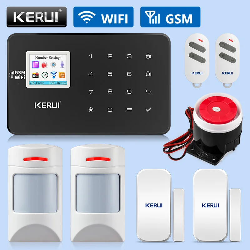 KERUI W18 WIFI GSM Alarm Systems Security Home Wireless Smart Home Security Alarm APP Control Pet-friendly Motion Detector Kits KERUI W18 WIFI GSM Alarm Systems Security Home Wireless Smart Home Security Alarm APP Control Pet-friendly Motion Detector Kits
