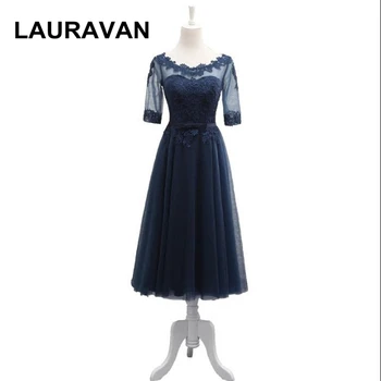 

girl sleeved bridesmaid navy blue tea length fitted ball dress beautiful bridemaids dresses bride maids with sleeves ball gown