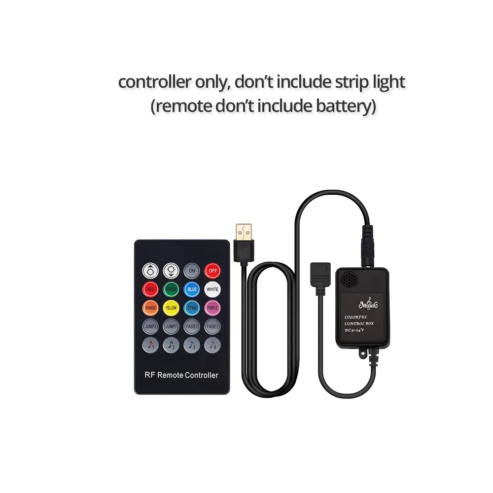 Светодиодная лента 5 в USB мощность Светодиодная лента светильник RGB 5050 SMD HD ТВ Настольный ПК экран задний светильник ing музыка полоса светильник комплект с пультом дистанционного управления - Испускаемый цвет: controller only