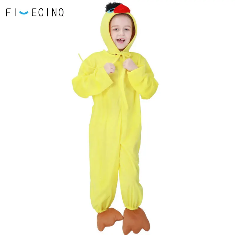 

Kid Animal Yellow Duck Cosplay Kigurumi Cartoon Costume Halloween Child Anime Button Lovely Performance Carnival Festival Onesie