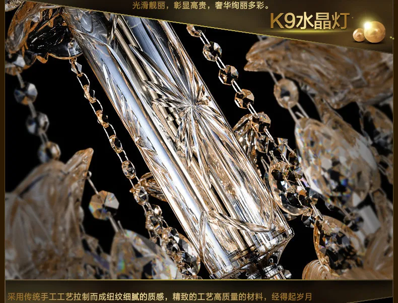 Iluminação do Candelabro de Cristal Moderna Exportação Lustres Cristal Vela Villa Sala Estar Lustre k9 Mod. 135627 18 Cheap k9 crystal chandelier