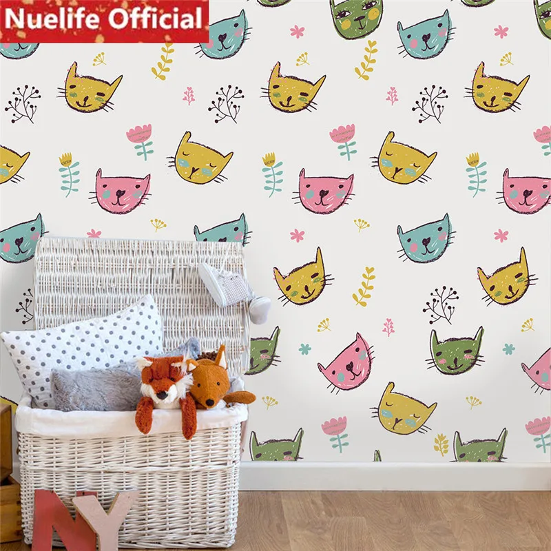 

53x122cm Lovely and fresh cartoon cat design wall stickers kids room kindergarten living room bedroom Bookcase wall stickers