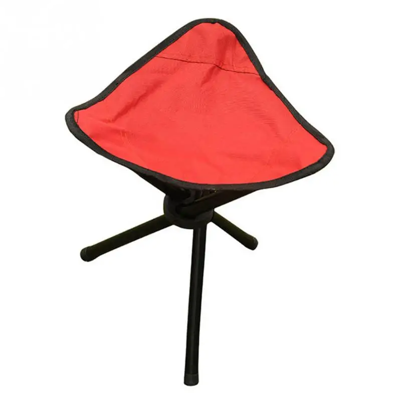 Портативный маленький трехногий стул складной стул пляжное кресло рыболовный стул уличная Парковая скамейка/табурет поезд для кемпинга на открытом воздухе - Цвет: Красный