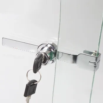 

High-quality zinc alloy sawtooth lock glass sliding door lock display cabinets filing cabinets glass counter saw lock