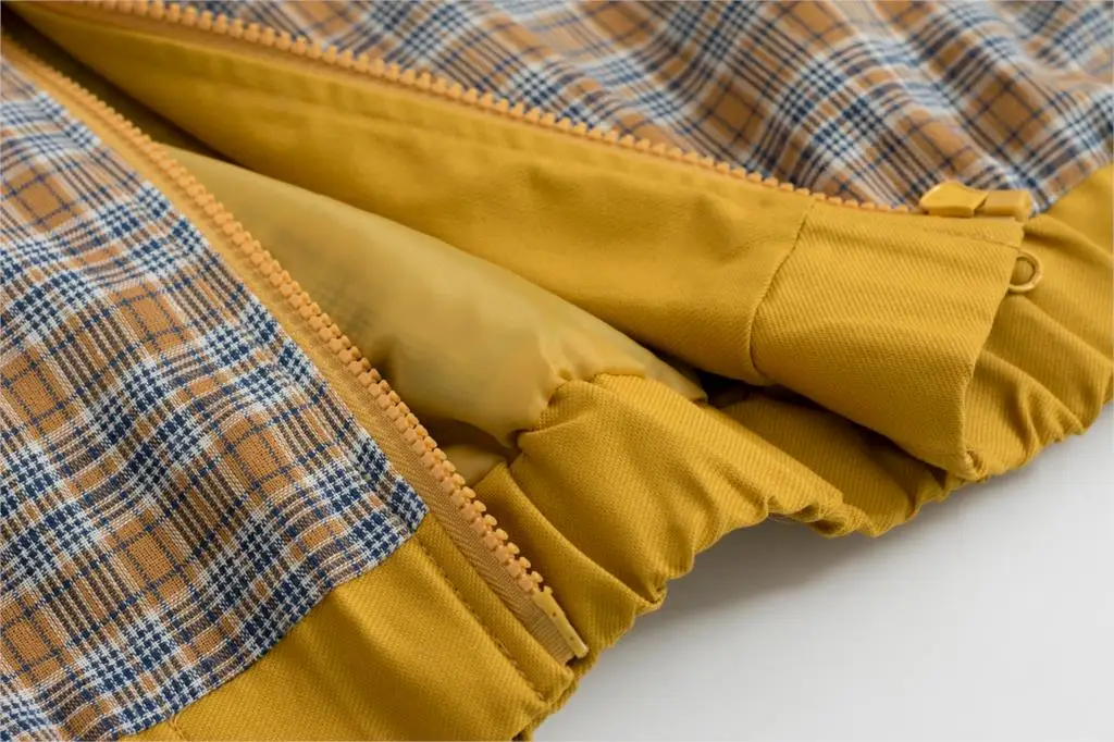 Весенние Новые Дизайнерские повседневные женские базовые куртки с капюшоном клетчатые хлопковые пальто желтые винтажные женские пиджаки