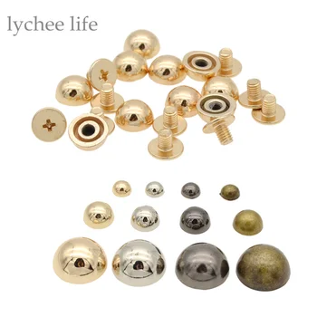 Lychee Life 10 sztuk Dome grzyb nit nity odzieży DIY Punk Leathercraft Spike Screw tanie i dobre opinie CN (pochodzenie) Otwarte Ze stopu cynku PLATEROWANIE