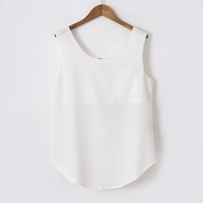 white chiffon sleeveless top
