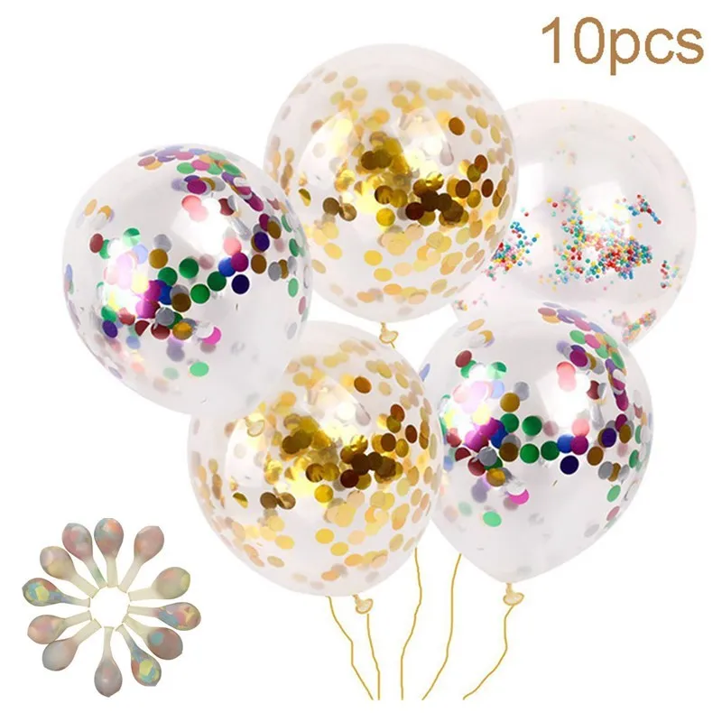 

10p 12inch Clear Confetti Balloon Latex Confetti Ballon Happy Birthday Balloons Wedding Decoration Event Party Supplies