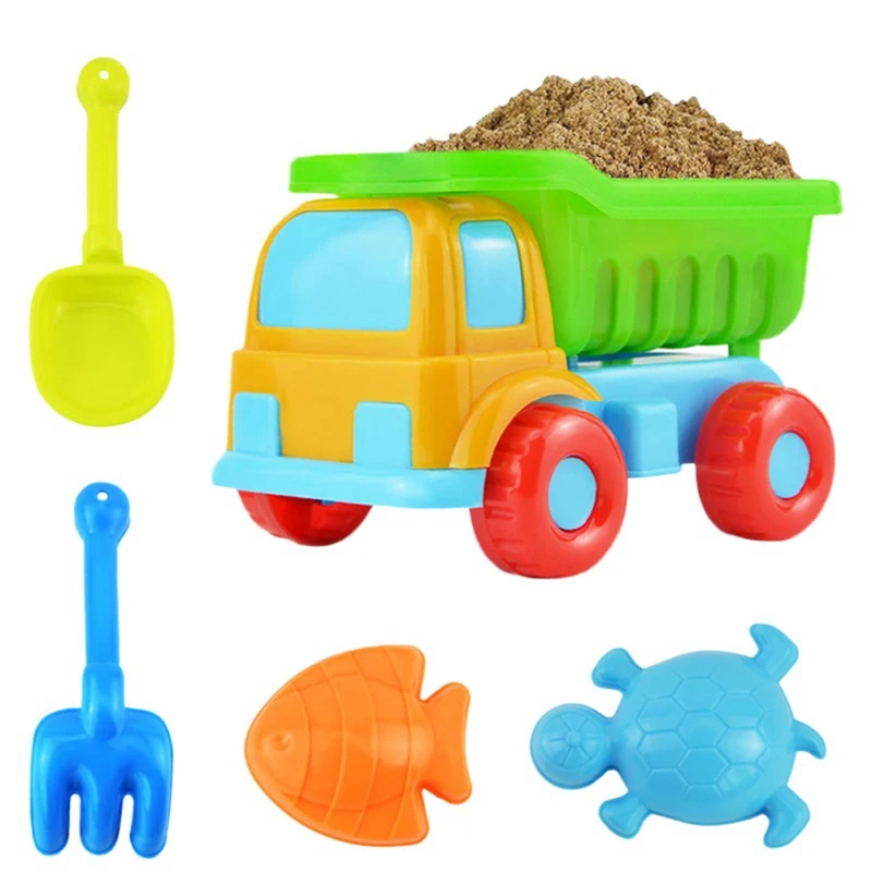 5 шт. детские пляжные игрушки песок игрушечный экскаватор пляжные игры Средний пластик купальный игры песочница игрушечные лошадки набор