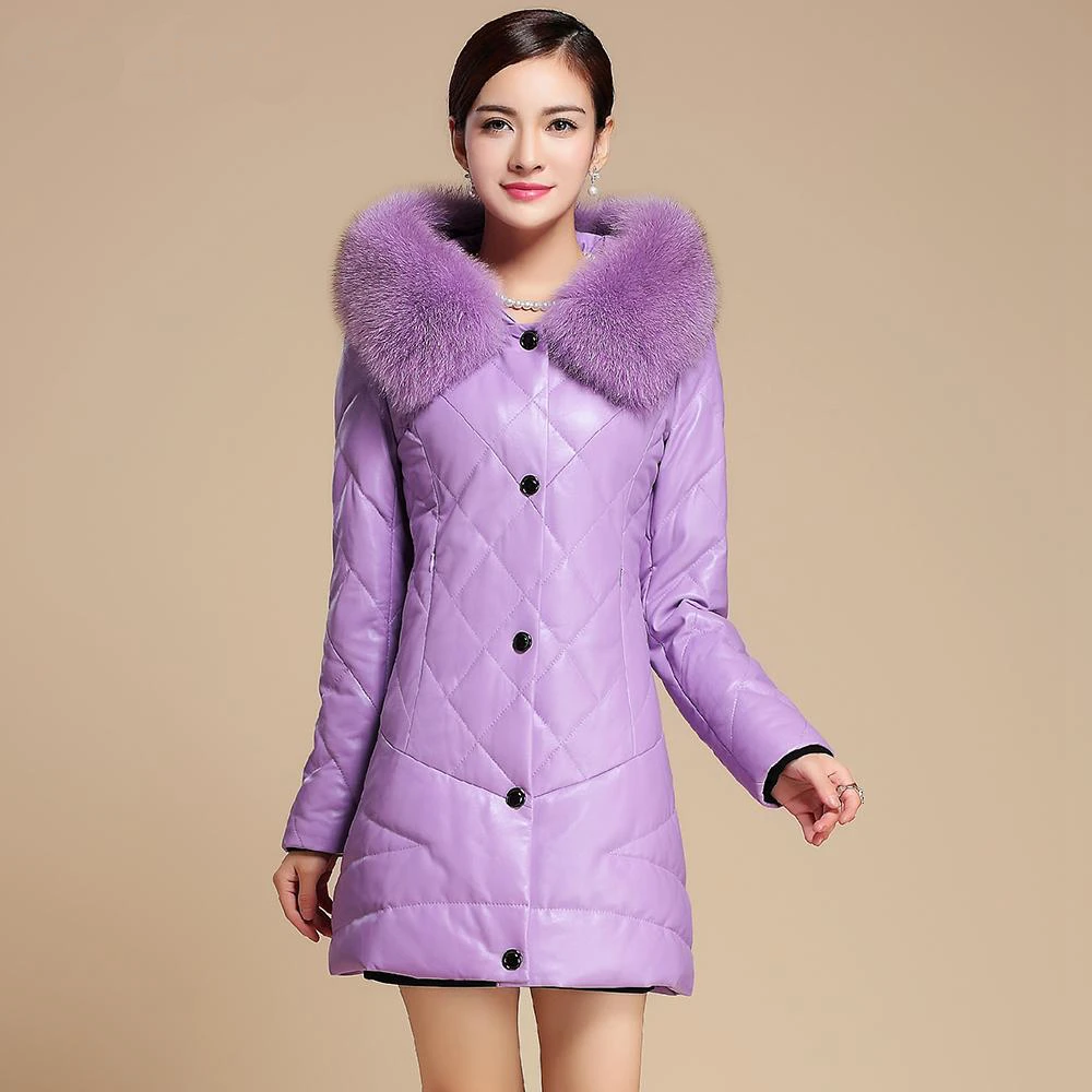 women's genuine leather parkas