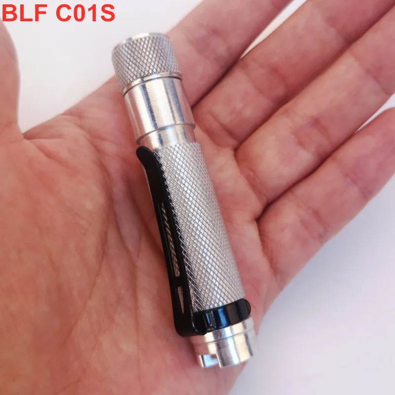 

BLF C01S Mini LED Flashlight AAA Twisty High 95 CRI SST20 4000K LED keychain Flashlight Hat Light with Clip Low to High-Silver