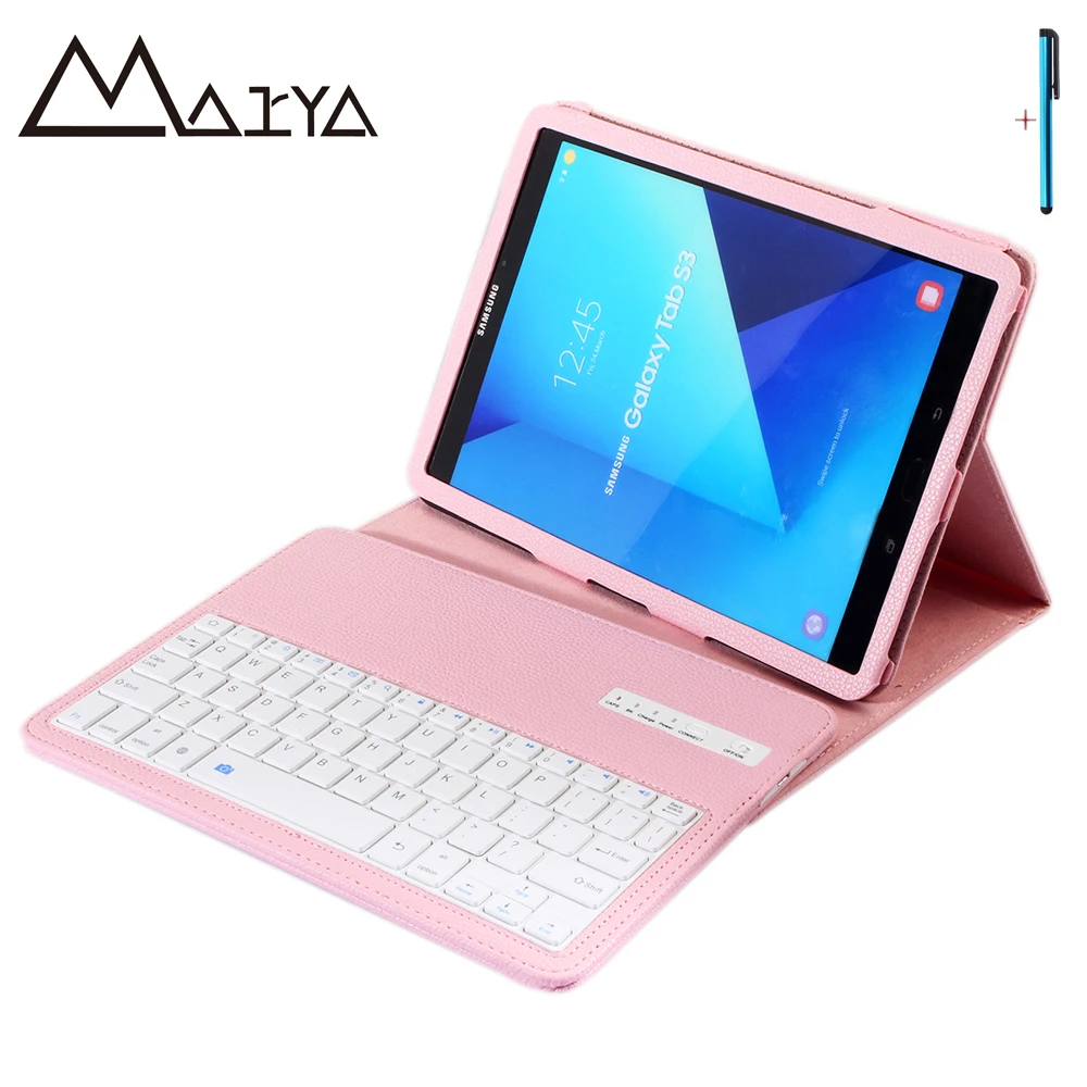 

Keyboard For Samsung Galaxy Tab S3 9.7'' T820 T825 Tablet Case Removable Wireless Bluetooth Flip Stand PU Leather For Tab S3 9.7