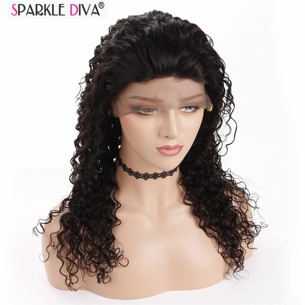 Sparkle Diva Mongolian Deep Wave Remy Human Hair 13*4 Lace Front Wigs
