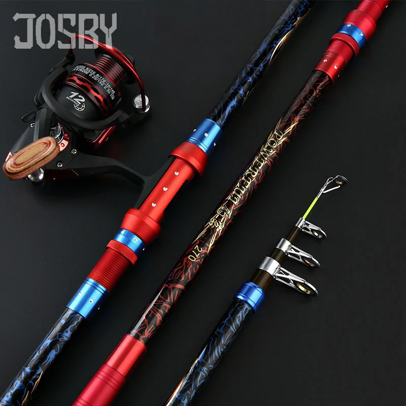 

JOSBY 2.1M 2.4M 2.7M 3.0M 3.6M Portable Telescopic Fishing Rod Ultralight Carbon Rock Fishing Rod Throw Fishing Rod