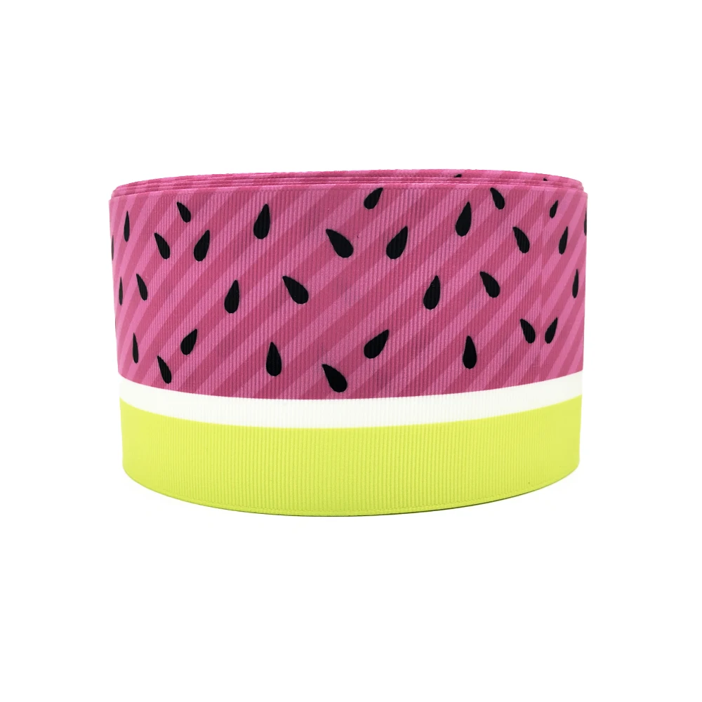 

David accessories 3'' 75mm camo watermelon fruit fish scales polyester ribbon 50 yards,DIY handmade materials,50Yc3556
