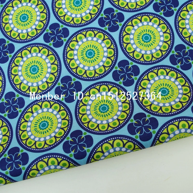 

PVC coated waterproof fabric - diskflower (blue) (WF023)