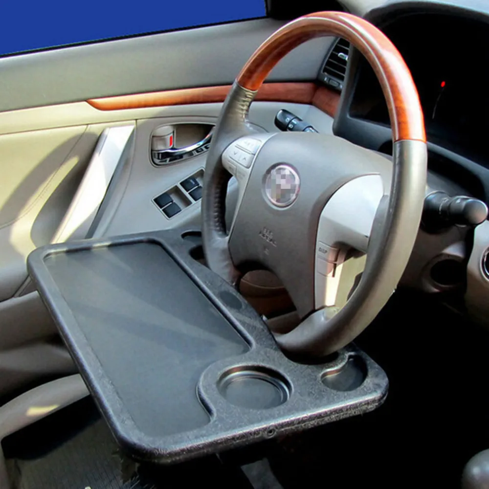 Portable Mini Steering Wheel Mount Laptop Stand Table Food