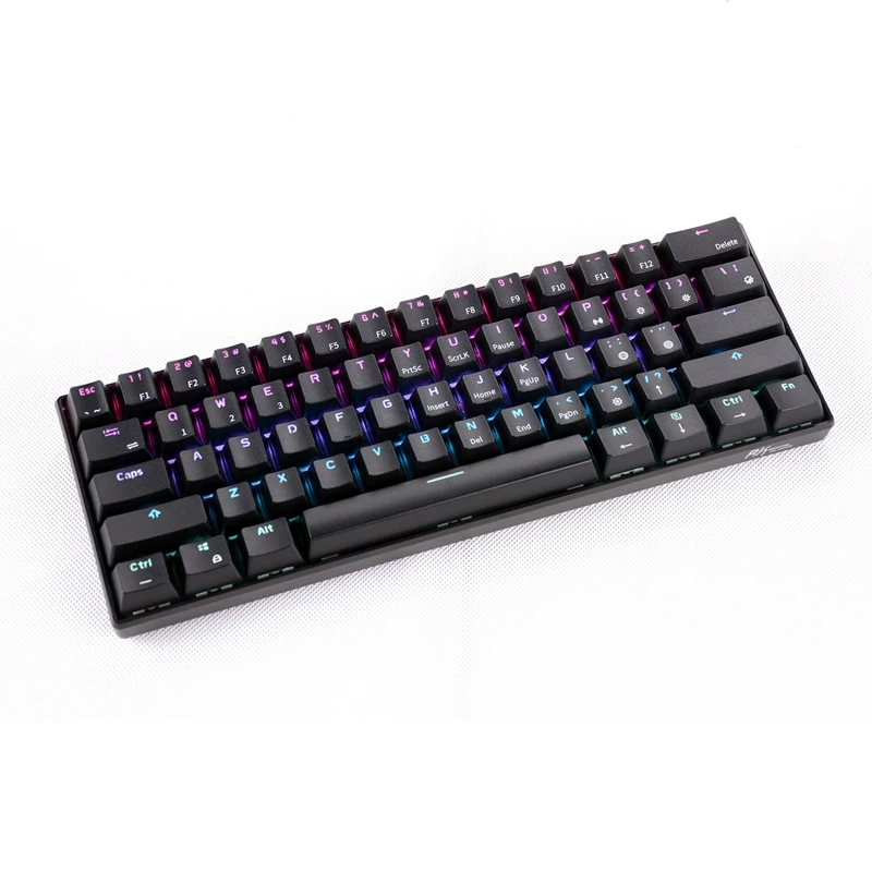 AAAJ RK61 Беспроводная Механическая портативная клавиатура с Bluetooth 61 клавишей Rgb