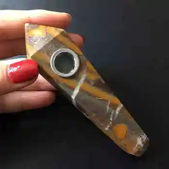 

Smoking Dogo 2017 New Arrival Natural Smoking Crystal Pipes Healing Stone Labradorite Pipe Quartz Pipe Stone Pipe For Tobacco