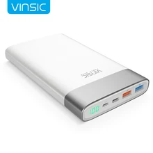 VINSIC 20000 mAh Power Bank QC3.0 Dual USB & Type-c 3 Output Poverbank Portable External Backup Batteries For iphone X Xiaomi LG